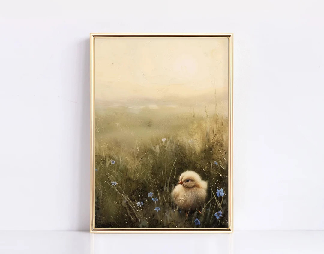 Vintage Easter Baby Chick Print Easter Digital Print Neutral Vintage Easter Spring Prints Vintage... | Etsy (US)
