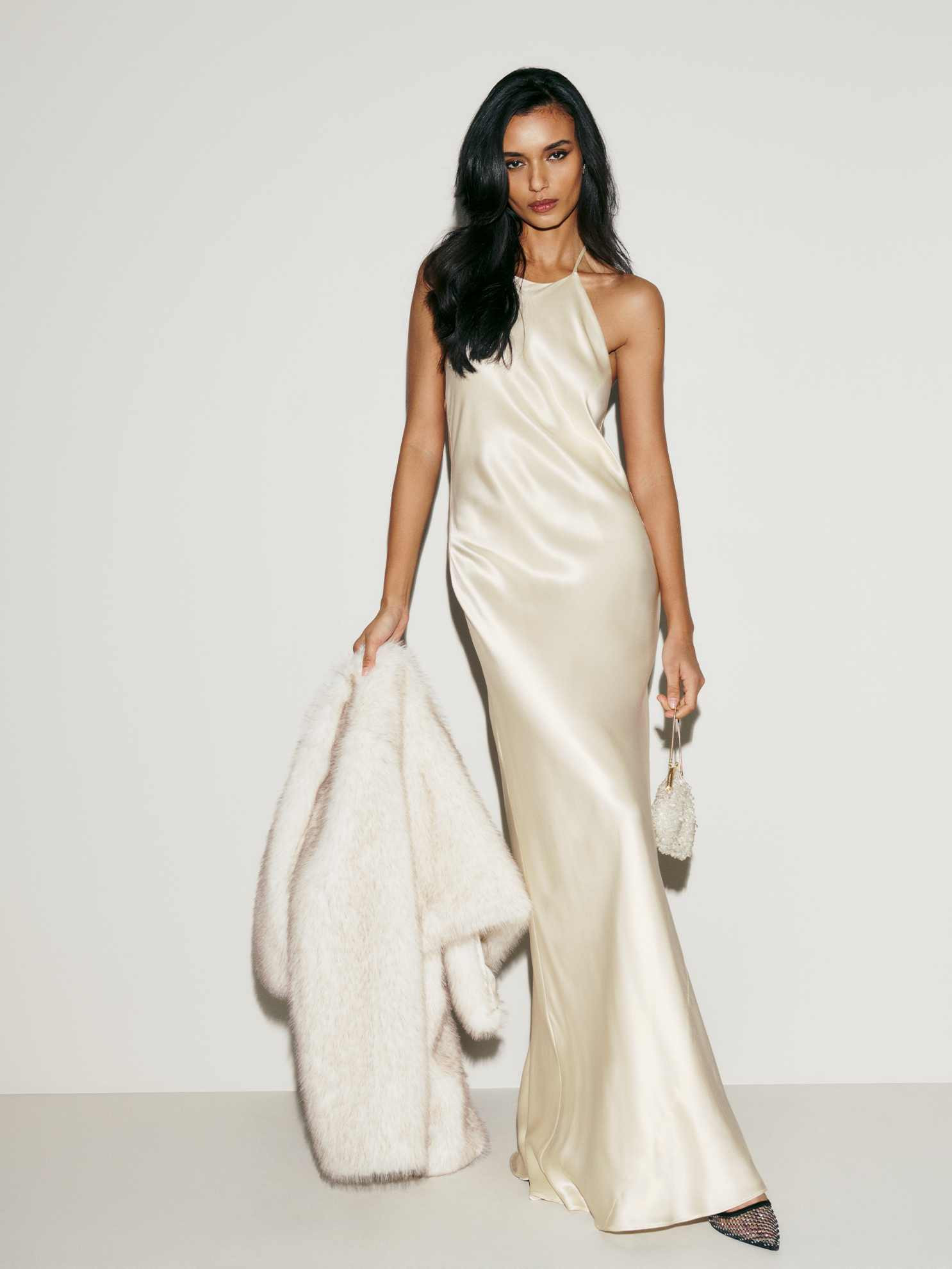 Reformation Petites Jeany Silk Dress Ivory XSP | Reformation (Global)