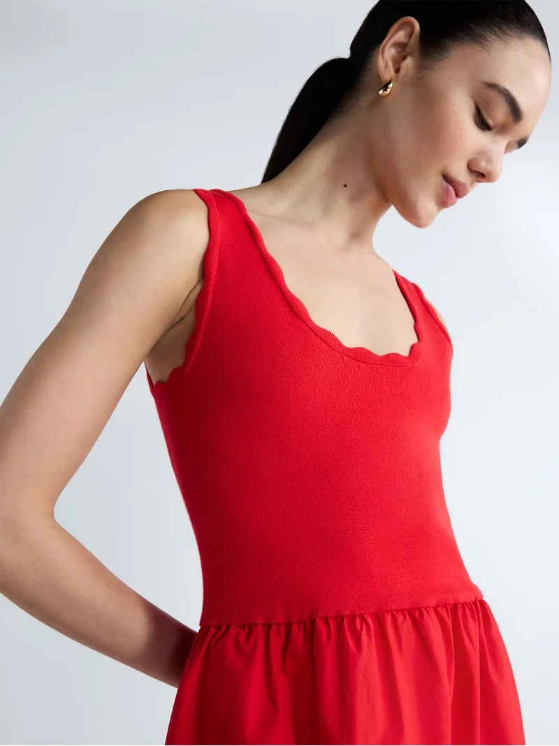 Free Assembly Women's and Women's Plus U-Neck Mixy Dress, Sizes XS-4X | Walmart (US)