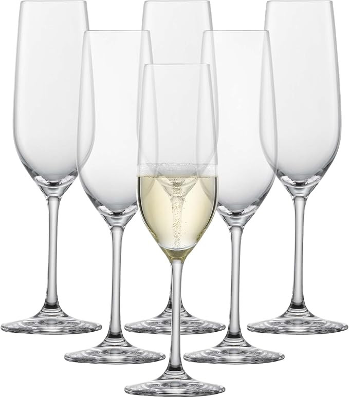 SCHOTT ZWIESEL Forté Champagne Flute (Set of 6), Champagne Glasses with Effervescence Point, Dis... | Amazon (US)