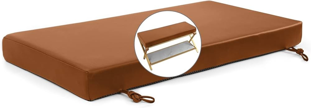 Bench Cushion 45 inch - Cat Scratch Cloth Waterproof Fabric, Leather Texture, 70D High-Density Sp... | Amazon (US)