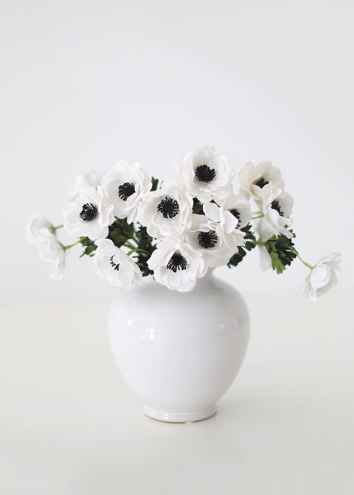Glossy White Round Ceramic Vase - 7.75 | Afloral (US)