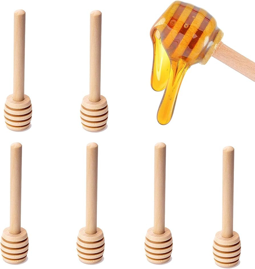 Wooden Honey Dipper - 6PCS 3 Inch Mini Honeycomb Stick,Small Honey Stick for Honey Jar Dispense D... | Amazon (US)
