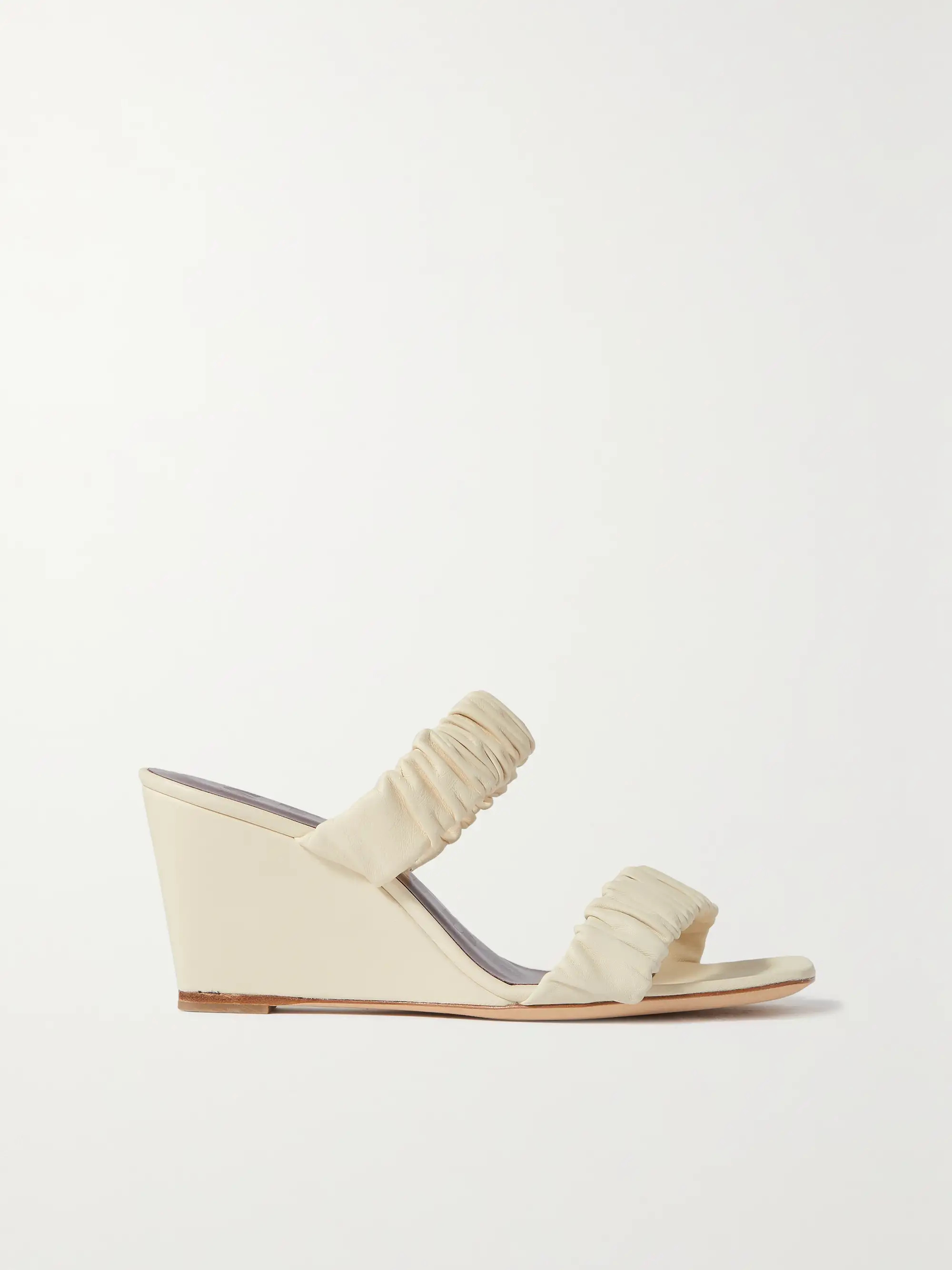 Frankie ruched leather sandals | NET-A-PORTER (US)