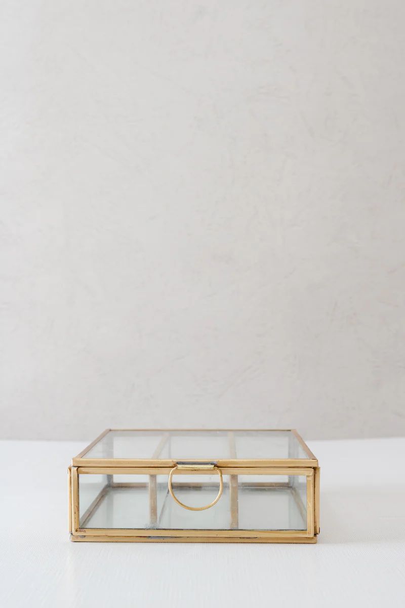 Decorative Glass and Metal Partitioned Box | APIARY by The Busy Bee