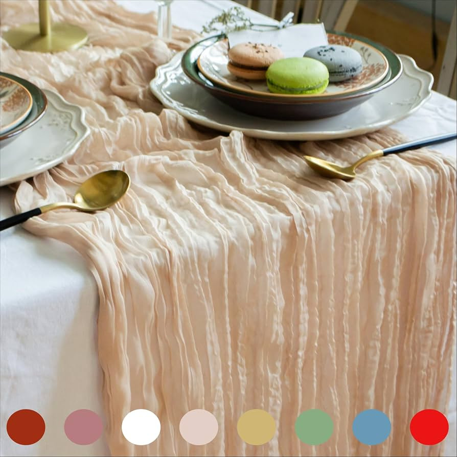 Gauze Table Runner Bulk Cheesecloth 141 in Long Natural Table Runner for Wedding Bohemian Boho We... | Amazon (US)