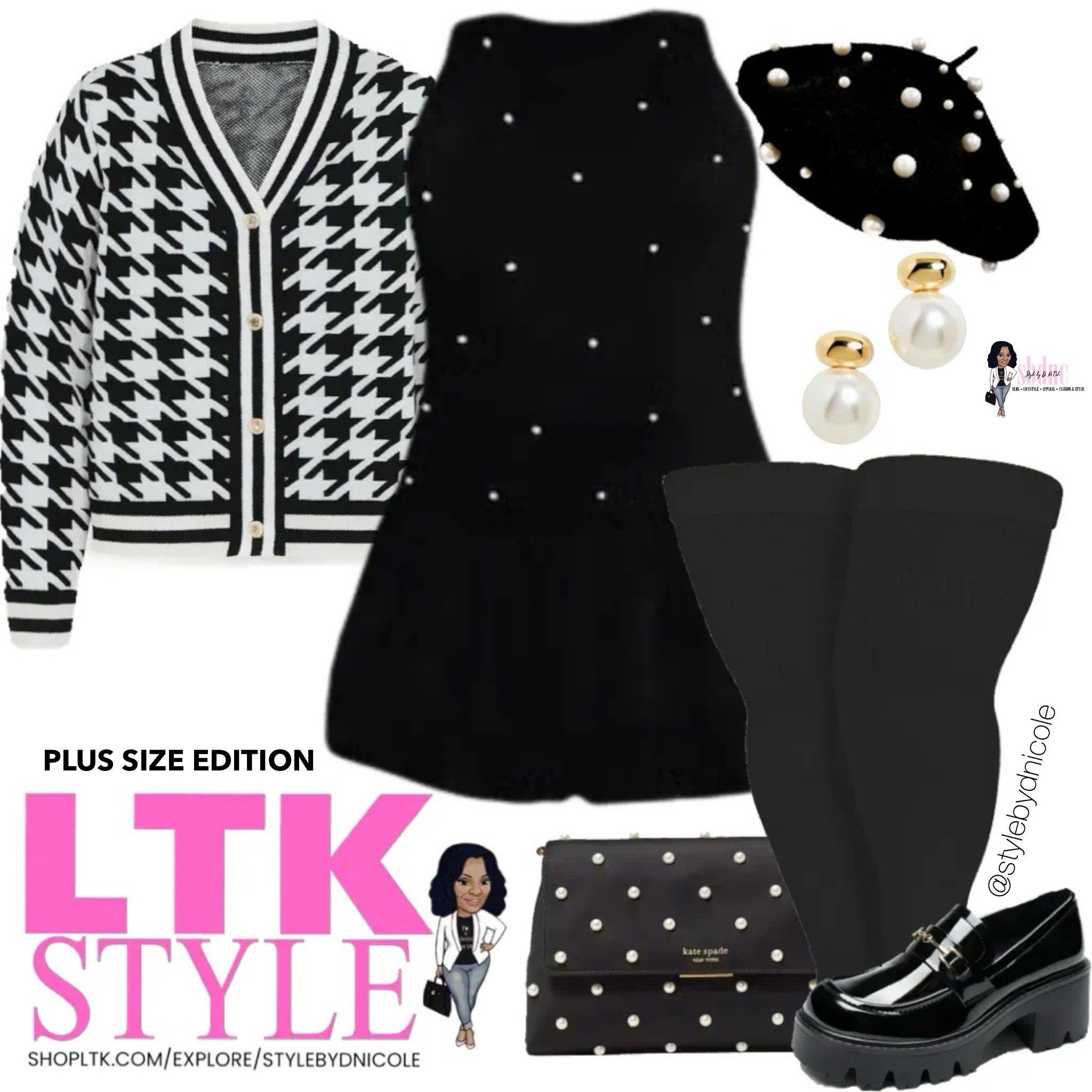 To be so cute in houndstooth and pearls! 

Available in sizes 14-28. 

#LTKMidsize #LTKSeasonal #LTKPlusSize