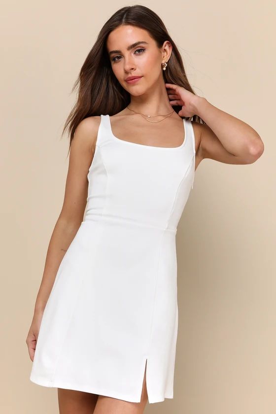 Always Admired White Sleeveless Mini Dress | Lulus