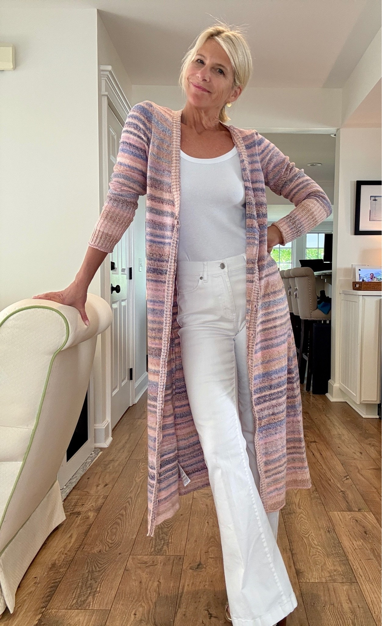 I sure hope you got this Missoni-esque sister cardigan. It’s THAT good.  Love it eith an all white outfit

#LTKootd #LTKOver40 #LTKTravel