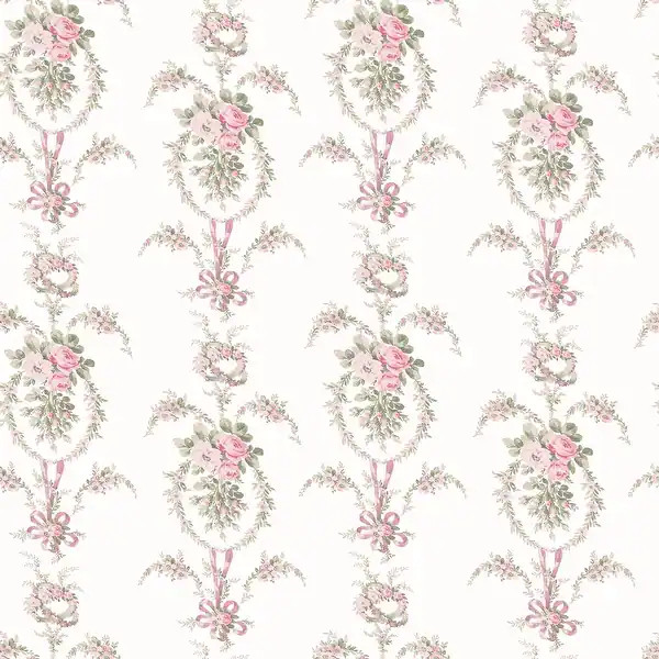 LoveShackFancy Rose Cheeks Party Pink Floral Cluster Wallpaper - Bed Bath & Beyond - 40001256 | Bed Bath & Beyond