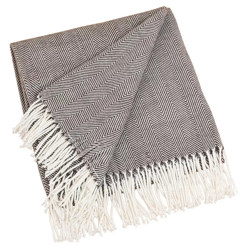 50"X60" Herringbone Tassel Fringe Throw Blanket - Saro Lifestyle | Target