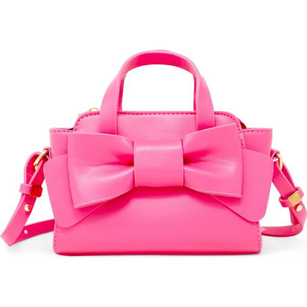 Big Bow Baguette Handbag, Hot Pink | Maisonette