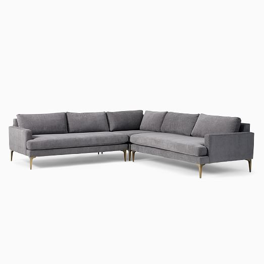 Andes 3-Piece L-Shaped Sectional (90"–105") | West Elm (US)