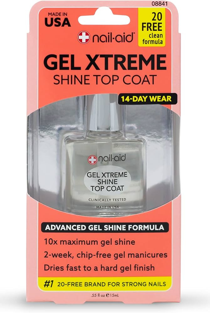Nail-Aid Gel Xtreme Shine Top Coat, Clear, 0.55 Fluid Ounce | Amazon (US)