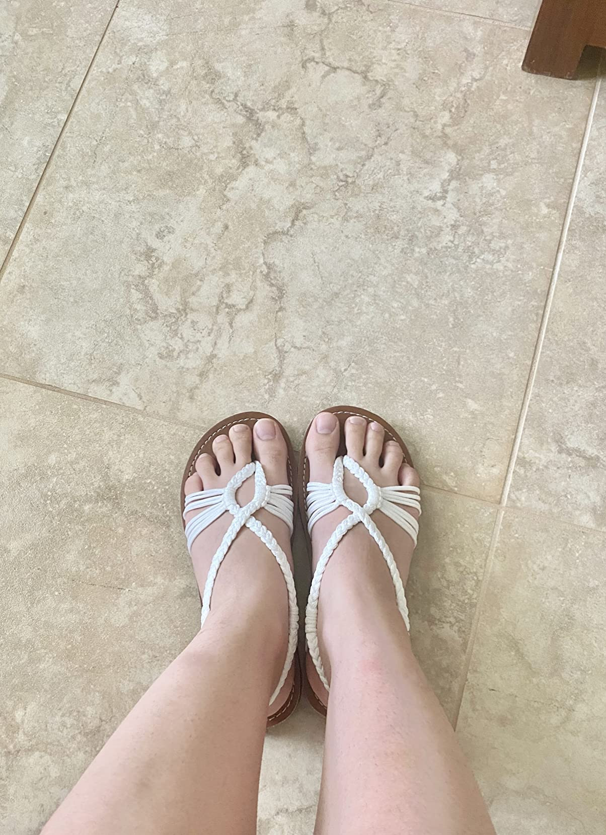 Capana Women's Flat Cork Sandals - Strappy Braided Bohemian Beach Sandals, Spring Casual Shoes, C... | Amazon (US)