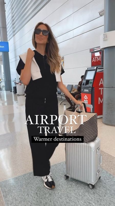 Airport / travel outfits that are comfortable and stylish. Amazon black set that is perfect for traveling! 
Comfy stretchy jeans that are my favorite for traveling . Stretchy and very elegant jumpsuit . 


#LTKTravel #LTKOver40 #LTKxMadewell