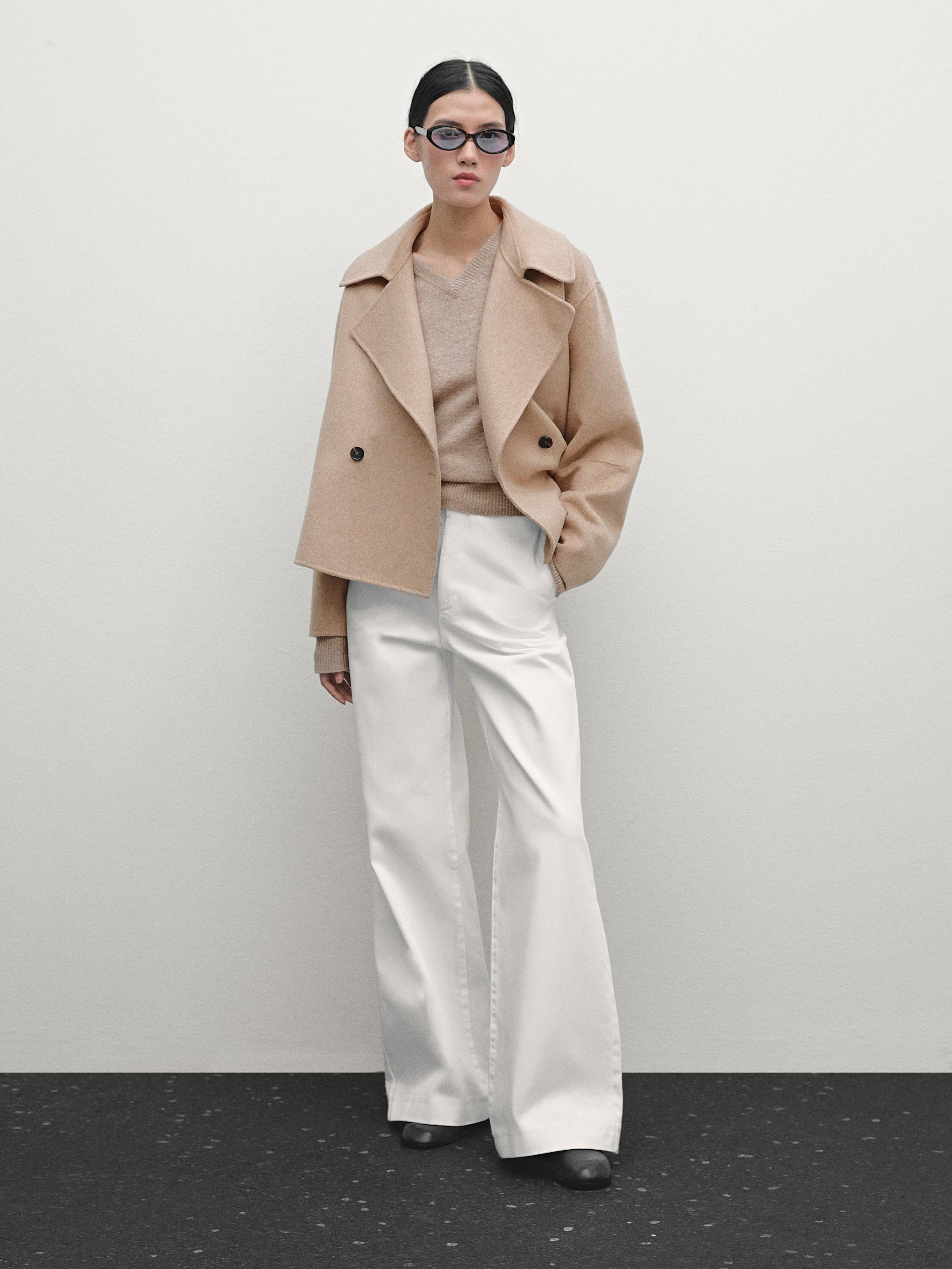 Kurze Jacke aus Wollmischgewebe | Massimo Dutti DE