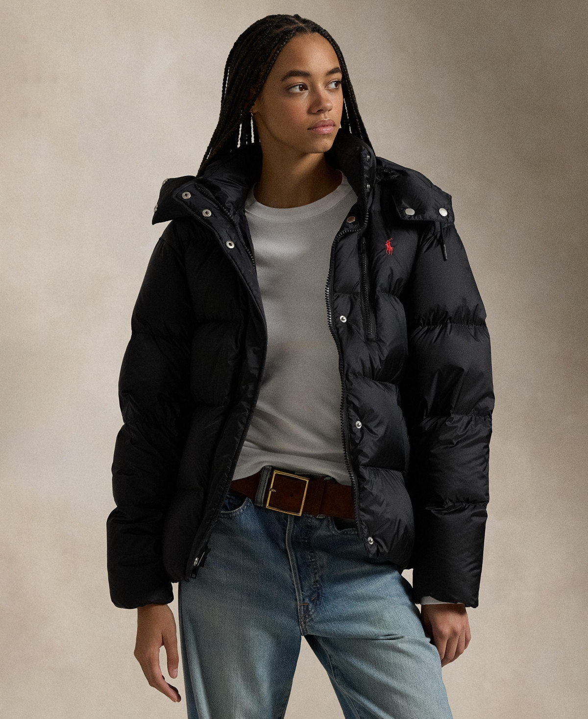 Polo Ralph Lauren Women's Water-Resistant Long Sleeve Quilt Jacket - Polo Black | Macy's