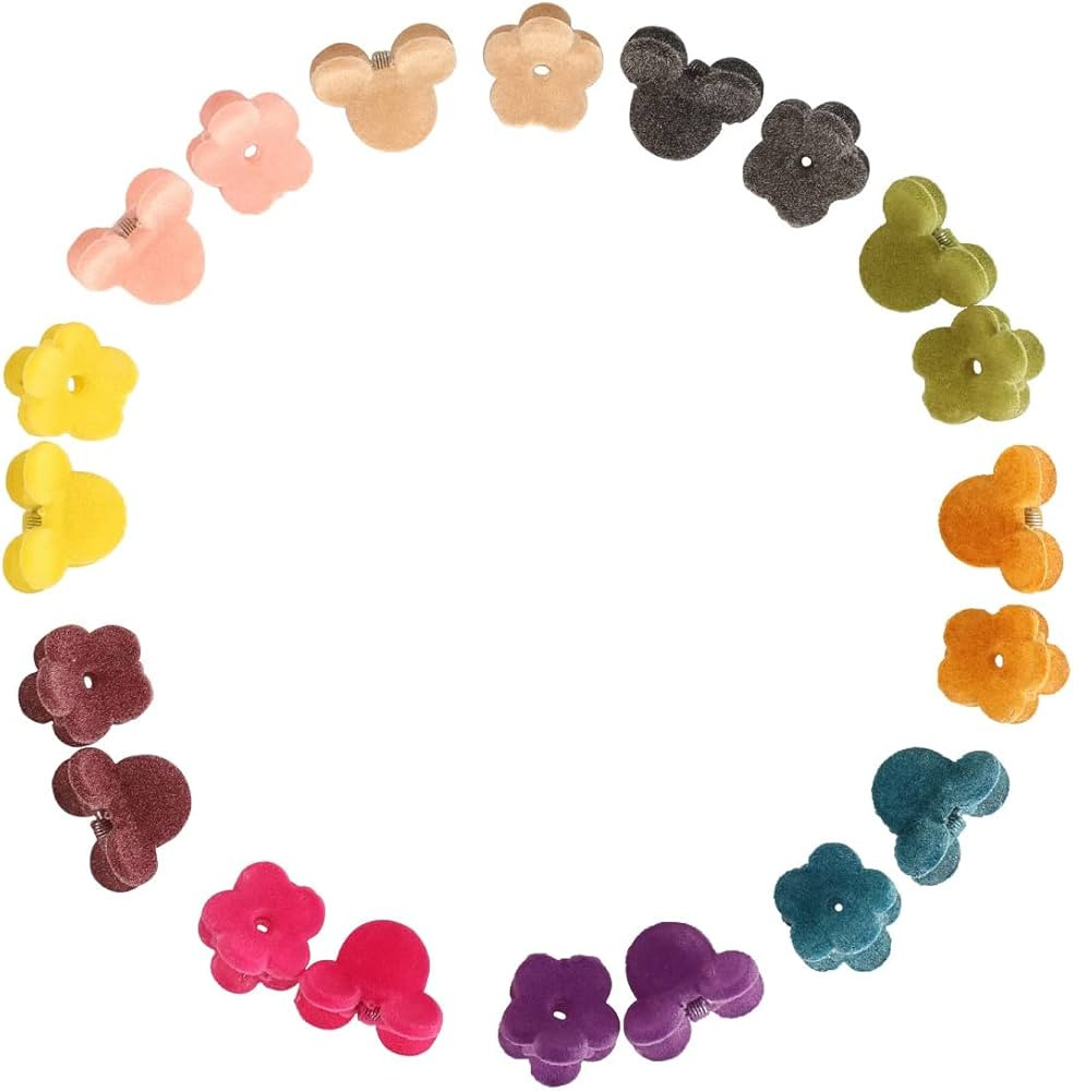 20 Pcs Velvet Mini Hair Clips Flower Clips Butterfly Hair Clips Heart Hair Clip Rose Claw Clips 9... | Amazon (US)