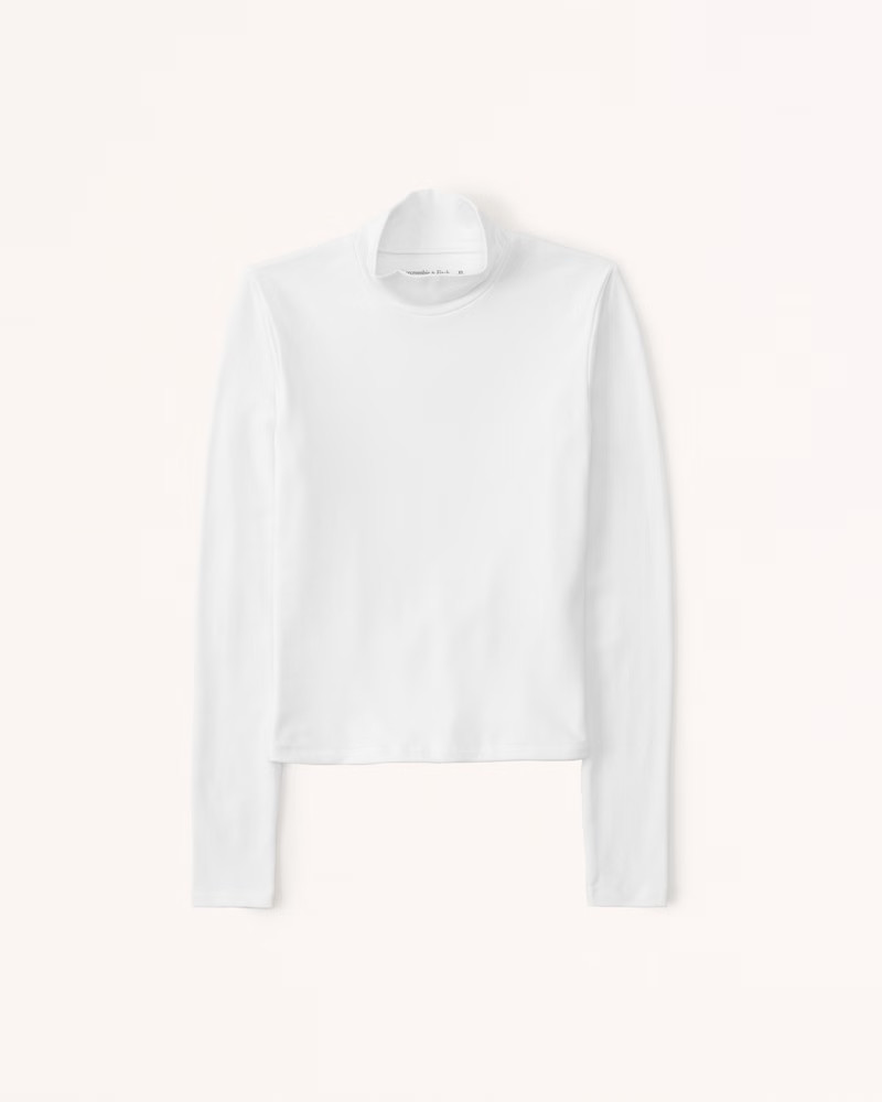 Women's Long-Sleeve Mockneck Top | Women's Tops | Abercrombie.com | Abercrombie & Fitch (US)
