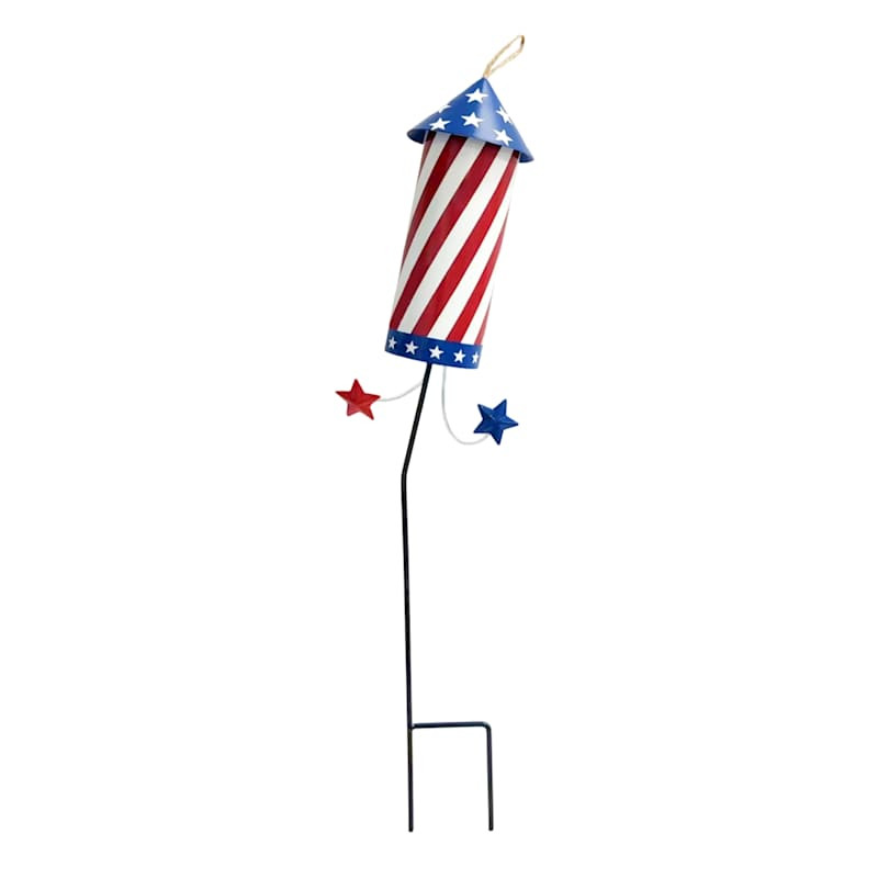 Stars & Stripes Firecracker Yard Stake, 21" | At Home