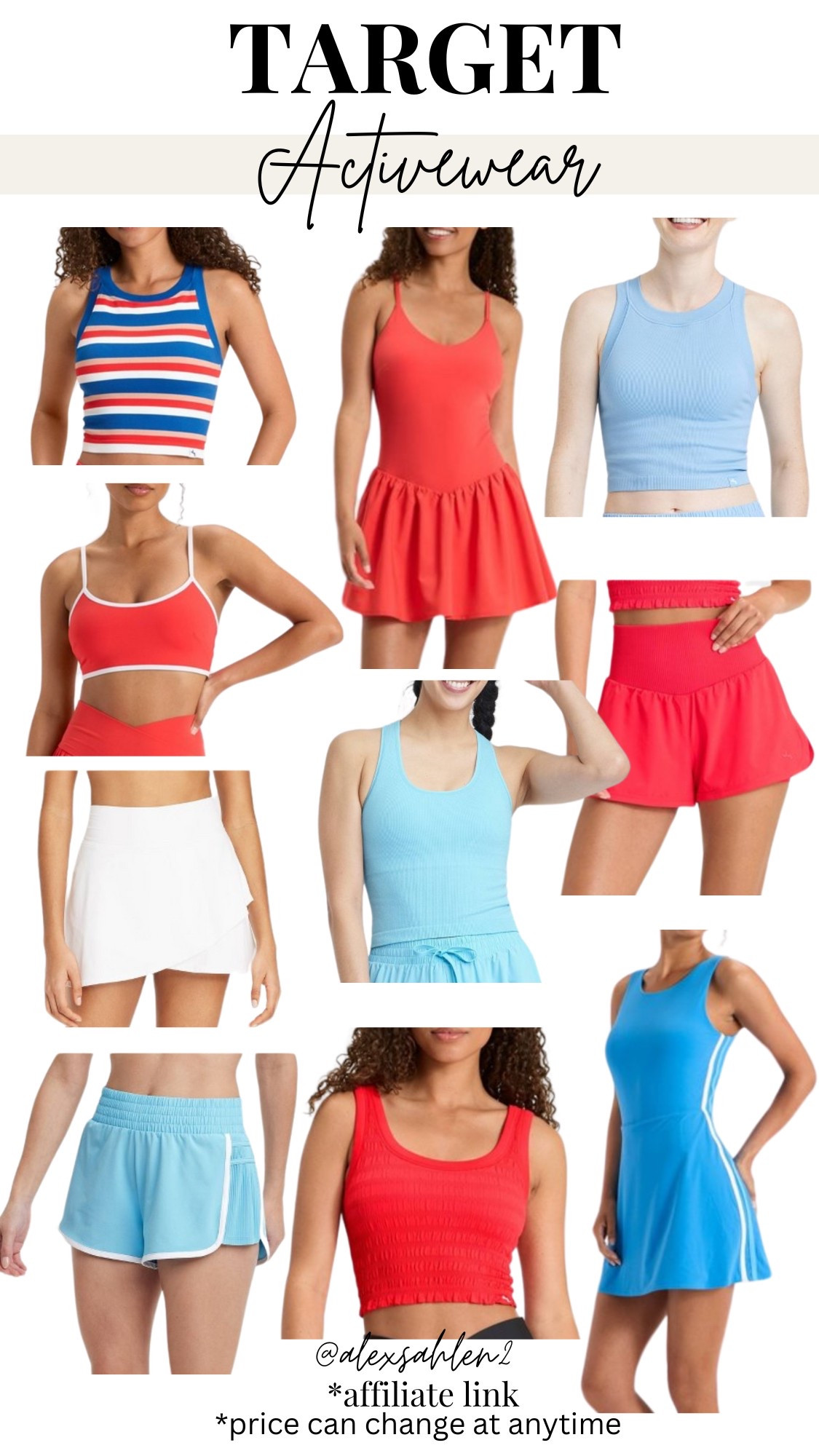 Target active wear, red white and blue workout clothes, red athletic skirt, target activewear sale