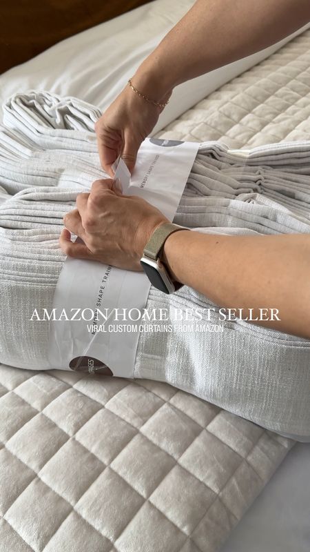 Amazon custom curtains: Beige White, triple pleat, memory shape. Amazon home decor. 
Bedroom styling, home decor, curtains 

#LTKSeasonal #LTKVideo #LTKhome