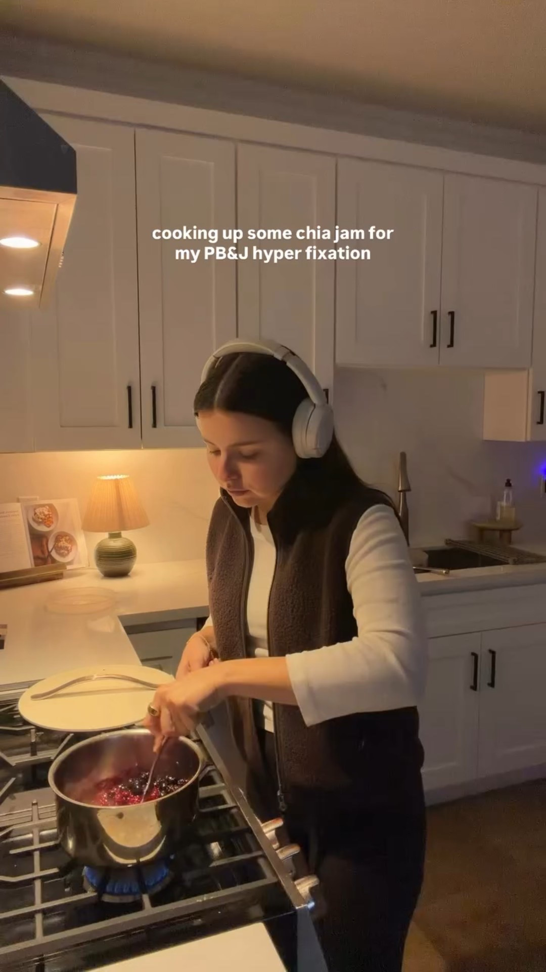 cooking up some chia jam for my PB&J hyper fixation 🎧 these JLab headphones are on sale right now!