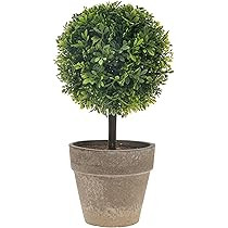 10.4 Inch Artificial Topiary Potted Boxwood Plant Decoration Small Fake Topiary Ball Tree Greener... | Amazon (US)