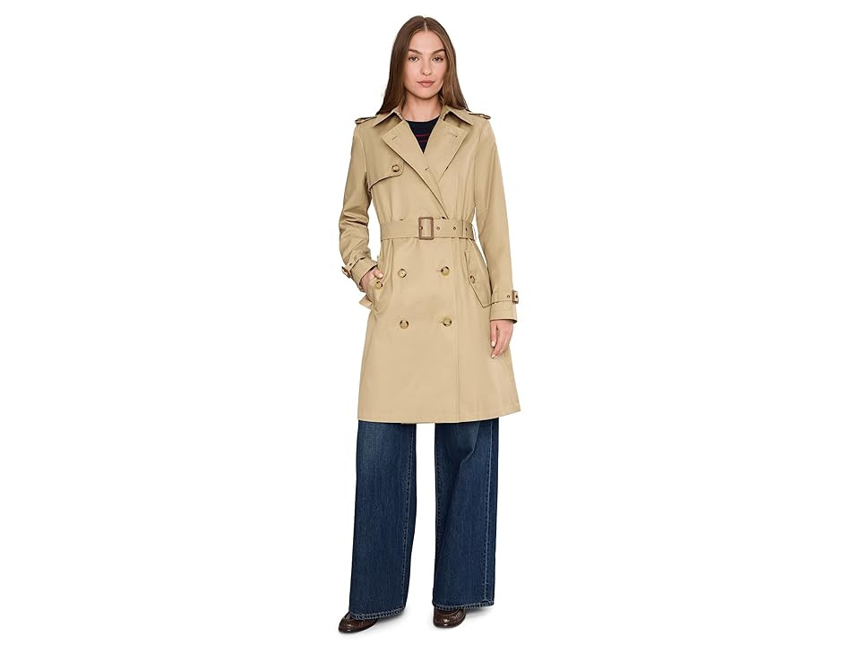 Lauren Ralph Lauren Db Belted Rain 38 Women's Coat Birch Tan : MD, Cotton/Polyester | Zappos