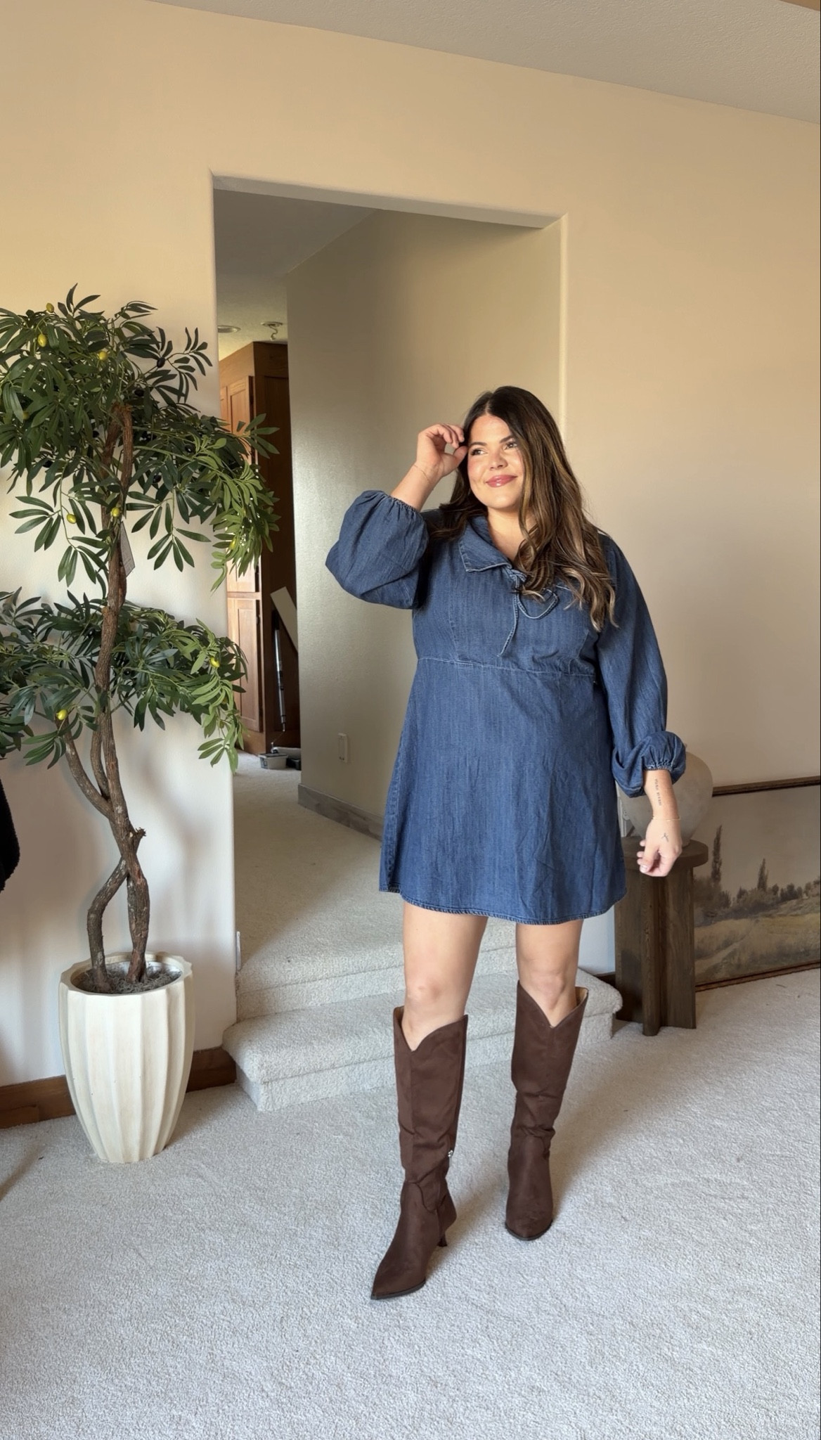 Midsize & thick tummy approved denim dress perfect for Thanksgiving dinner, teacher fall outfit and more

Wearing xl!!

Fall outfit, Christmas party, holiday party, Thanksgiving, winter outfit 

#LTKMidsize #LTKPlusSize #LTKmomlife