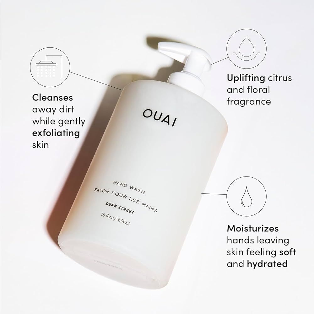 OUAI Hand Wash and Hand Lotion Set, Dean Street Scent - Moisturizes and Exfoliates with Daily Use... | Amazon (US)