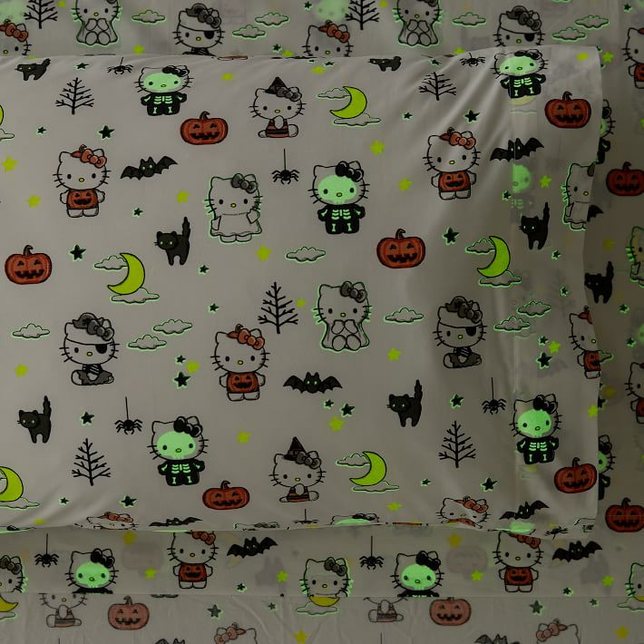 Hello Kitty® Glow-in-the-Dark Halloween Sheet Set | Pottery Barn Teen