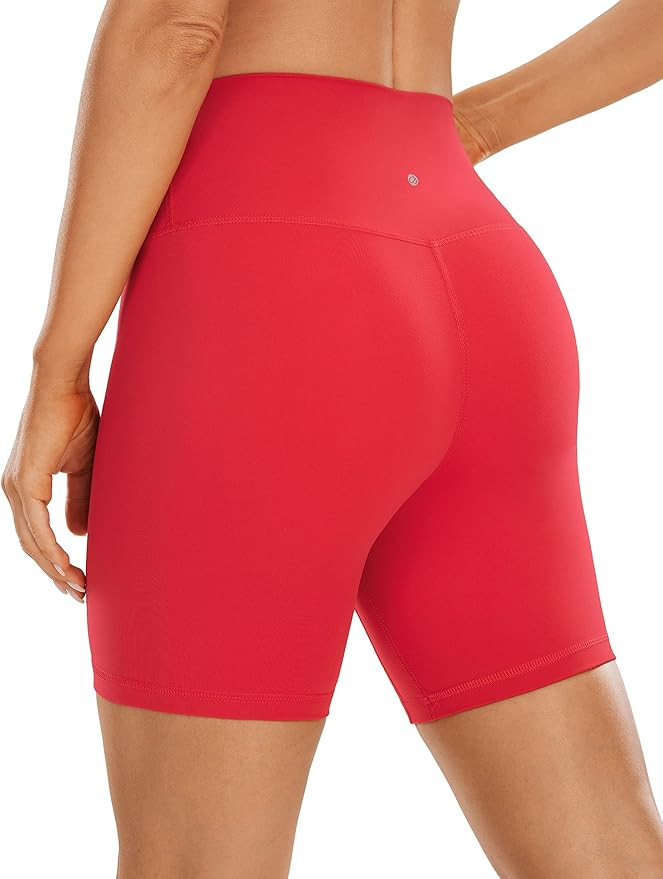 CRZ YOGA Women's Brushed Naked Feeling Biker Shorts 6'' - High Waist Matte Workout Gym Running Sp... | Amazon (US)