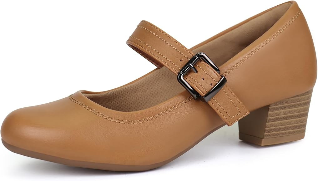 Ortho+rest Women Mary Janes Shoes for Bunions Orthopedic Dress Shoes Low Chunky Heels Work Pumps | Amazon (US)