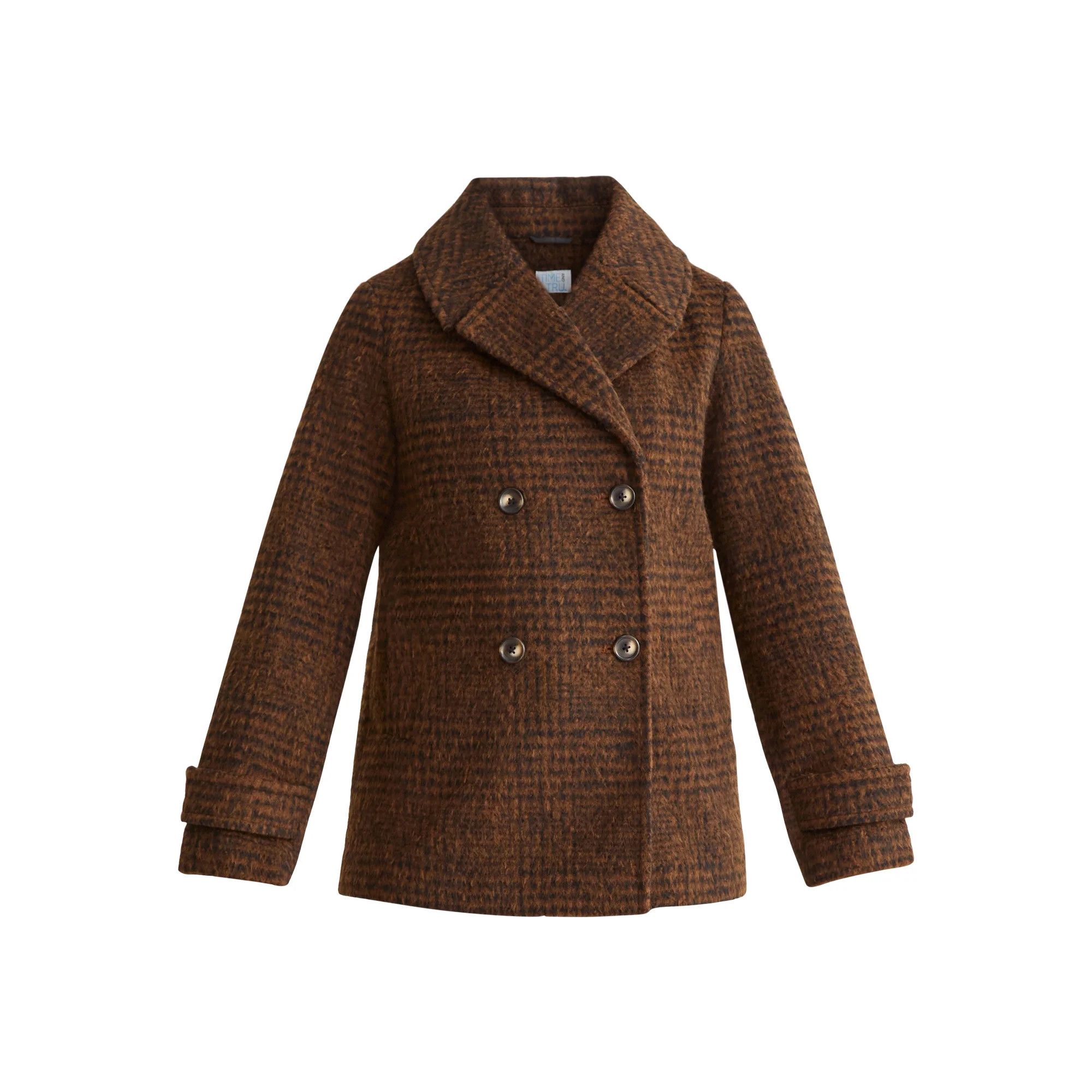 Time and Tru Women's and Women's Plus Faux Wool Peacoat, Sizes XS-2X | Walmart (US)