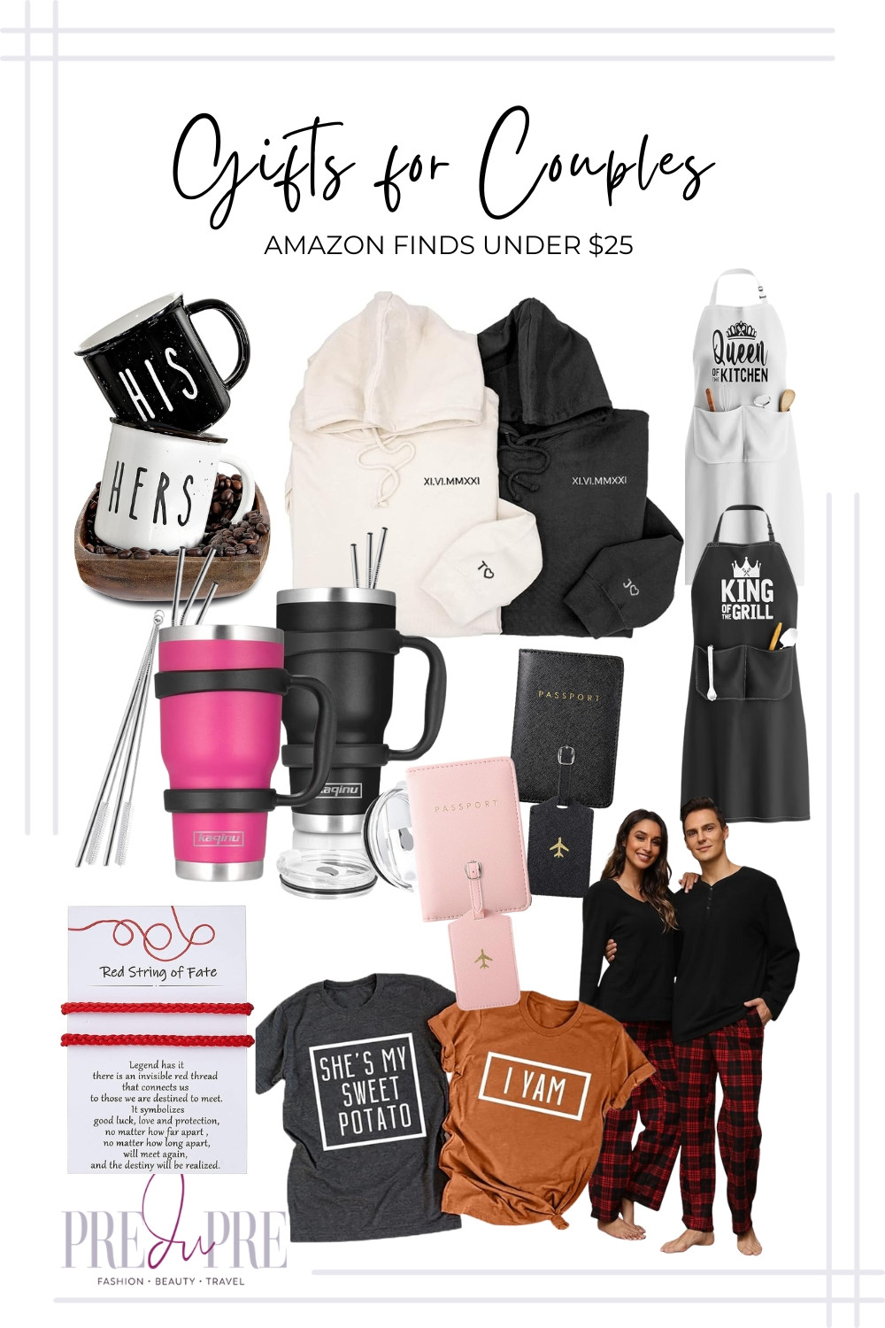 Shopping for couple's gifts just got even easier and more fun! I've scoured Amazon for the best matching gift ideas for couples that are UNDER $25! Whether you're buying for an engagement party, a holiday exchange, or just want a cute gift for your partner, this guide has you covered. We've got adorable His & Hers coffee mugs, playful matching shirts, King and Queen aprons, and cute passport holders for travel. Tap to shop these incredibly budget−friendly and thoughtful finds and stock up on the perfect gifts for any duo!

#GiftsForCouples #MatchingGifts #AmazonGifts #BudgetGifts #Under25Dollars #CoupleGoals #HisAndHers #AffordableGifts #PreDupreGifts #LTKGiftGuide #LTKFinds 

 #LTKSeasonal #LTKParties #LTKFindsUnder50