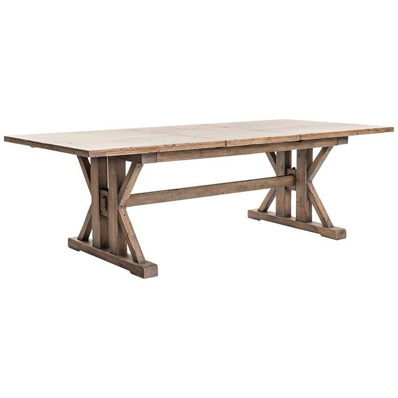 Tuscan Spring Extendable Sundried Wheat Pine Dining Table - #8V588 | Lamps Plus | Lamps Plus