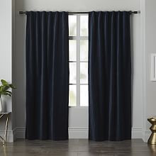 Belgian Flax Linen Curtain - Midnight | West Elm (US)