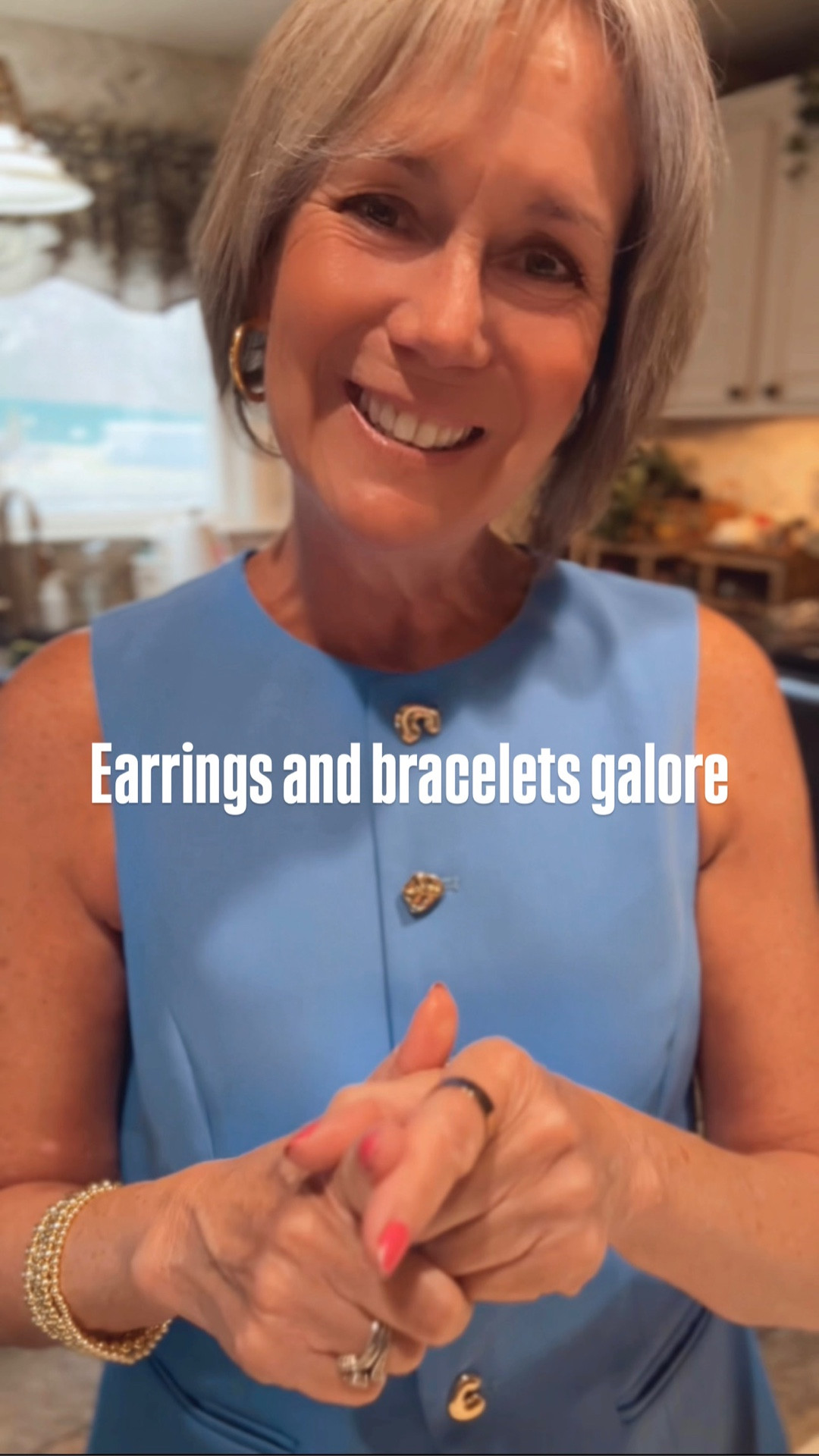 Great pieces of jewelry. 5 gold beaded stretchy bracelets perfect for stacking and 9 pairs of hoops of various sizes. You can’t beat it for the price and quality  

#LTKSaleAlert #LTKWorkwear #LTKOver40