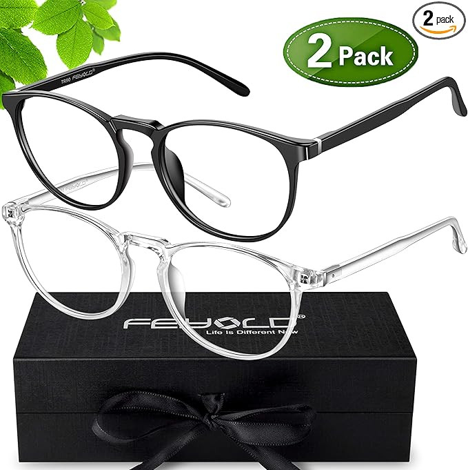 FEIYOLD Blue Light Blocking Glasses Women/Men,Retro Round Anti Eyestrain Computer Gaming Glasses(... | Amazon (US)