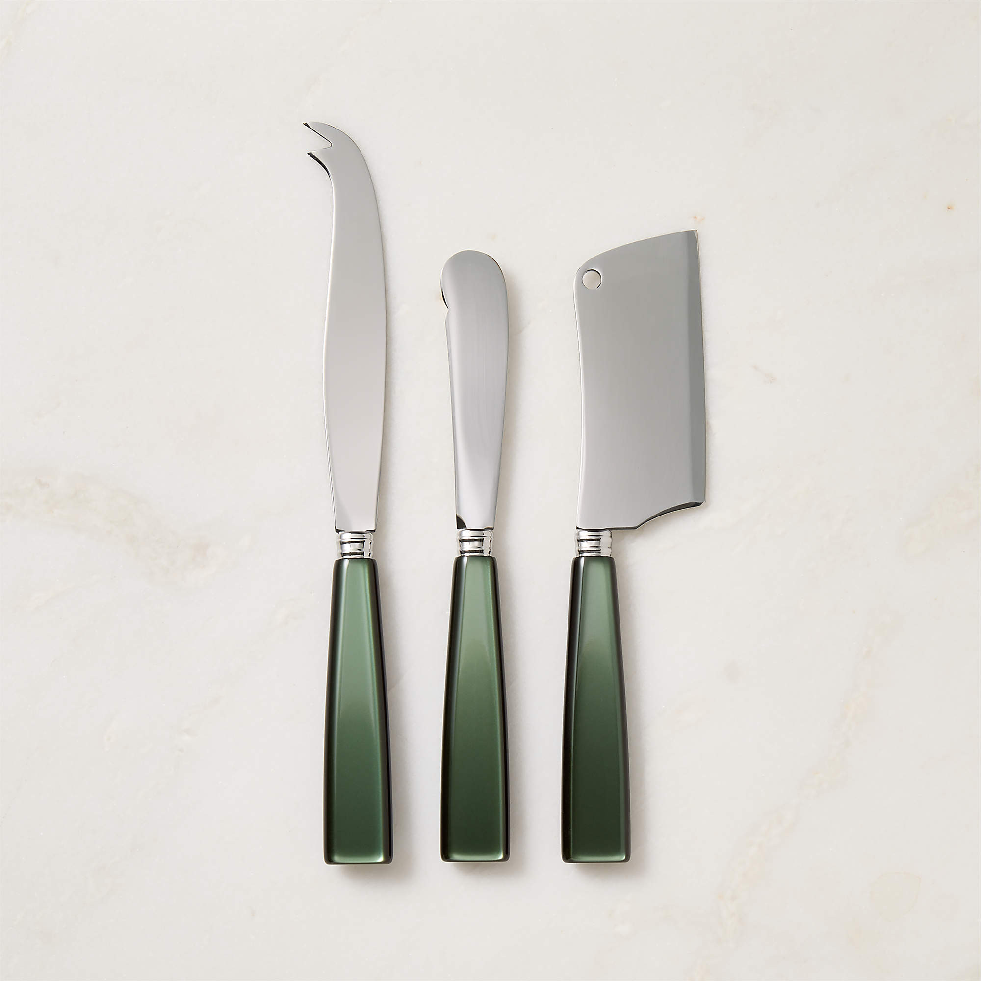Sabre Paris Icone Green 3-Piece Cheese Knife Set + Reviews | CB2 | CB2