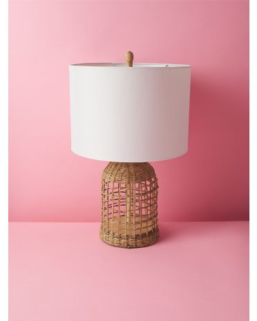 21in Rattan Woven Base Table Lamp | HomeGoods