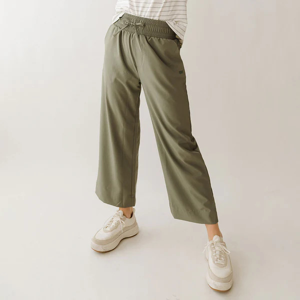 Audrey Wide Leg Pants, Olive | Albion Fit
