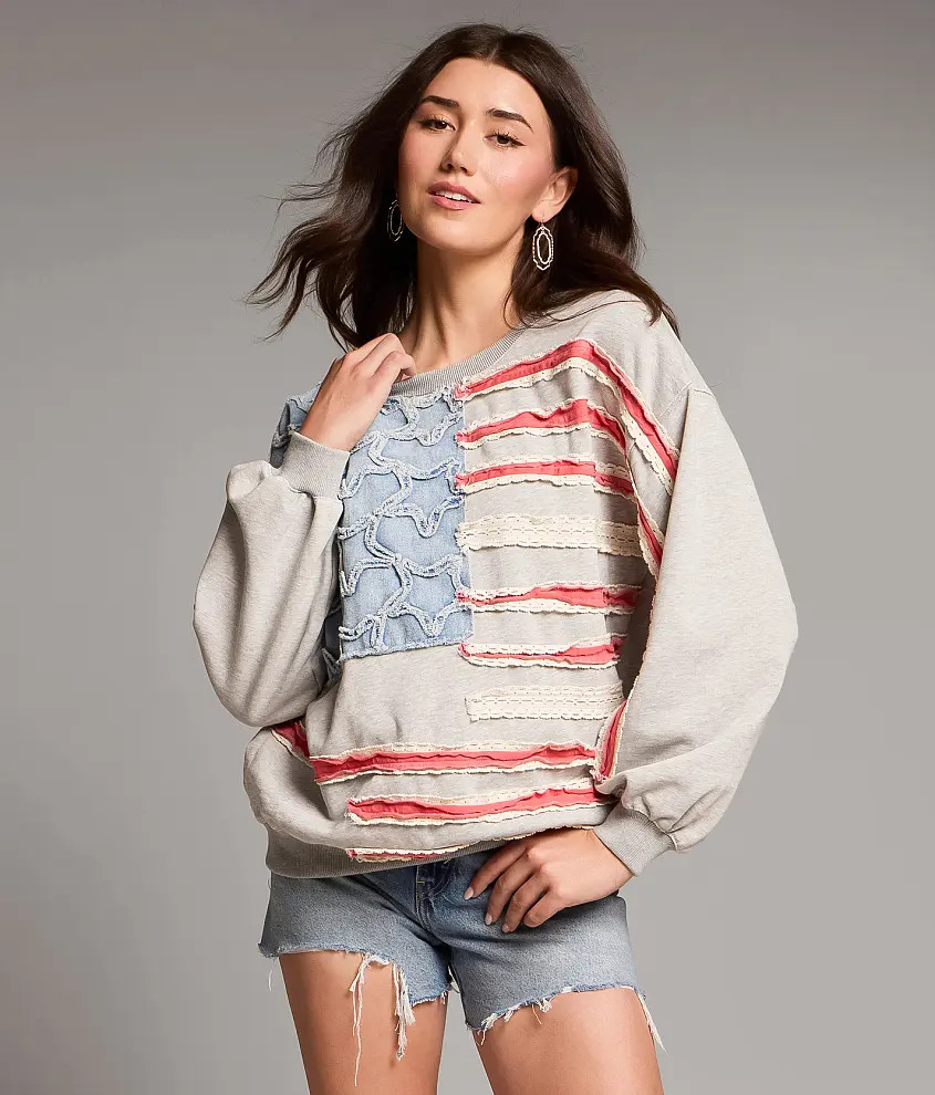 Textured Flag Pullover | Buckle