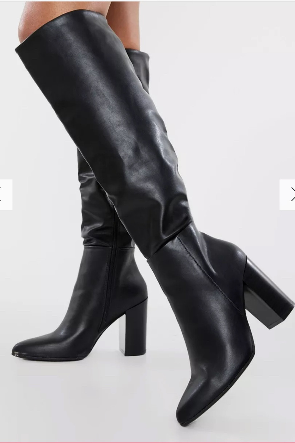 Black Knee High Boots with pointed toe
