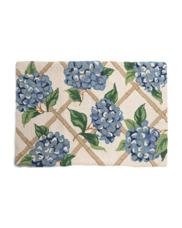 27x40 Wool Blend Hydrangea Hook Rug | TJ Maxx