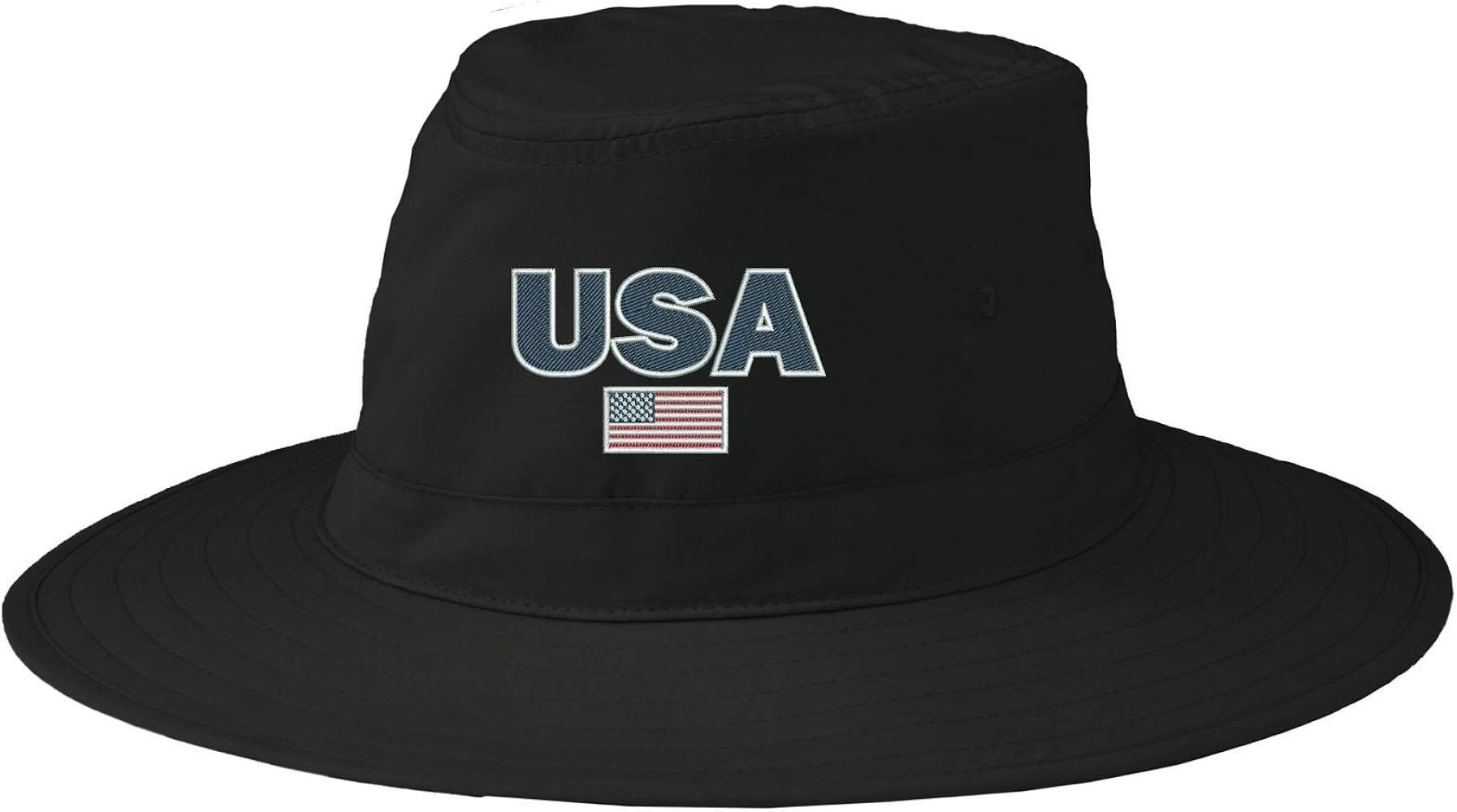 INK STITCH USA American Flag Summer UPF 30+ Bucket Hat with String - 3 Colors | Amazon (US)