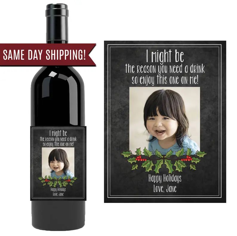 Funny gift for daycare / Christmas personalized wine label / gift for teacher / I might be the re... | Etsy (US)