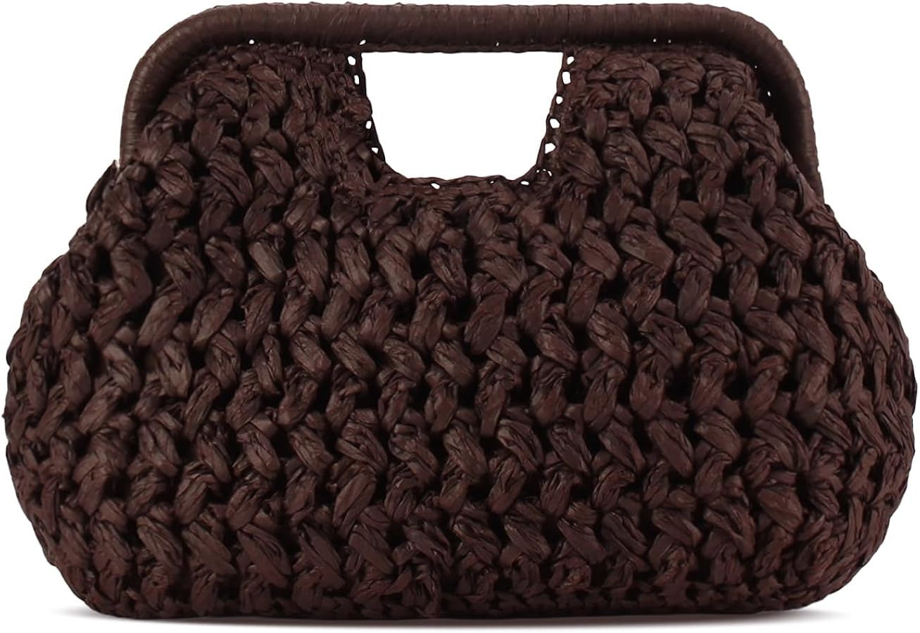 Straw Clutch Purse for Women,Cloud Dumpling Pouch,Woven Evening Shoulder Bags,Summer Beach Hobo H... | Amazon (US)